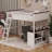 Queen Size Loft Bed (Desk, Open Shelf, Storage Box & USB Charging Station)