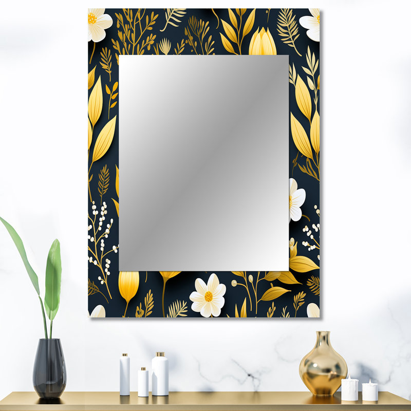 Motif botanique rétro Villeroux, 40 po x 30 po
