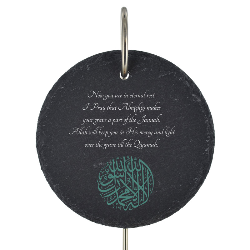 Blimi Waterproof Slate Circle Grave Marker People Memorial Plaque
