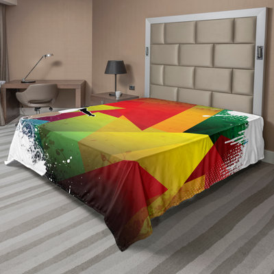 Ambesonne Top Flat Sheet Curving Art