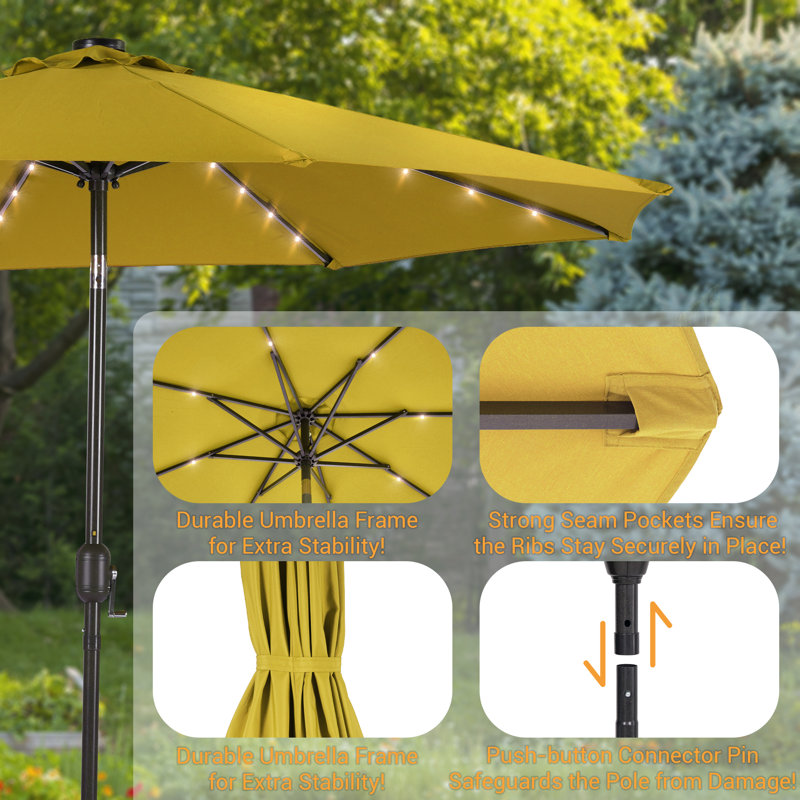 Parasol de marché pour terrasse 10 pi, Jaune