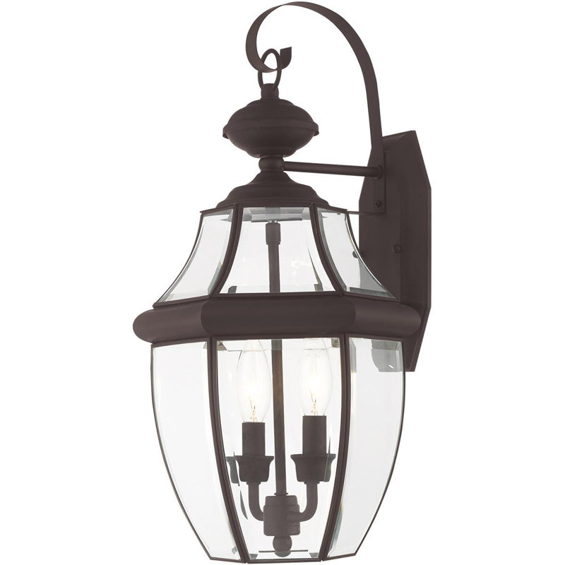 Bronze 20.25" Outdoor Wall Lantern with Clear Glass Shade