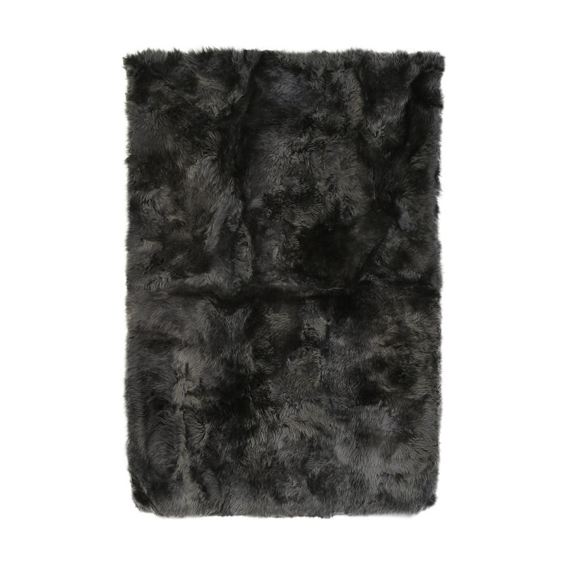 Tapis gris à poils longs Chanden, Rectangle : 5 pi 6 po x 8 pi