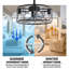 18"Indoor Caged Ceiling Fan Quiet Reversible 3 Colour Changing Light Fan w/Remote-87866475