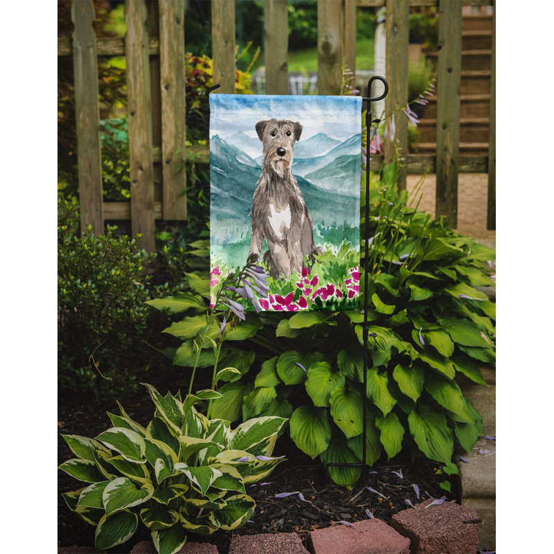 Yorkshire terrier yorkie à 2 côtés en polyester 15 x 11,5 po mountain fleurs drapeau de jardin, Irlandais (vert/gris)