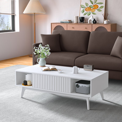 Modern Rectangular 100cm Four Leg Coffee Table with Storage