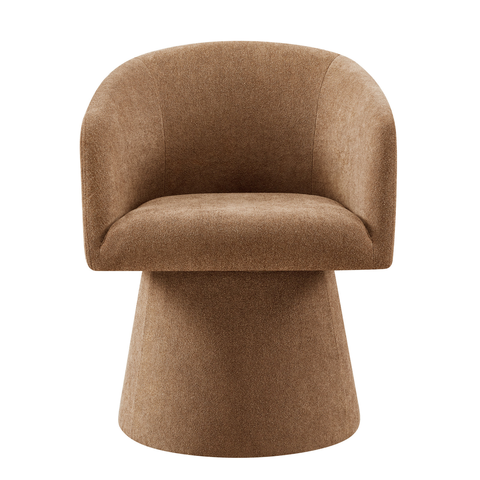 Kyo Swivel Linen Dining Armchair, Elite Camel