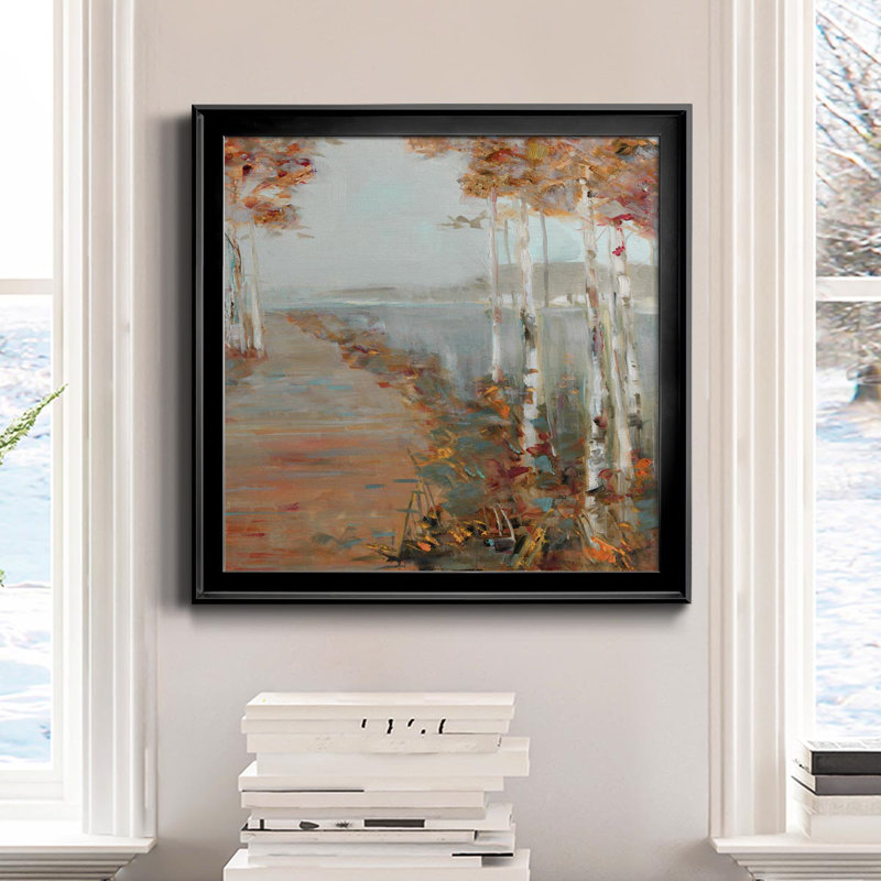 Birch Walk II - Reproduction d'art sur toile encadrée, H 26,5 po x l 26,5 po x P 1,5 po, Noir