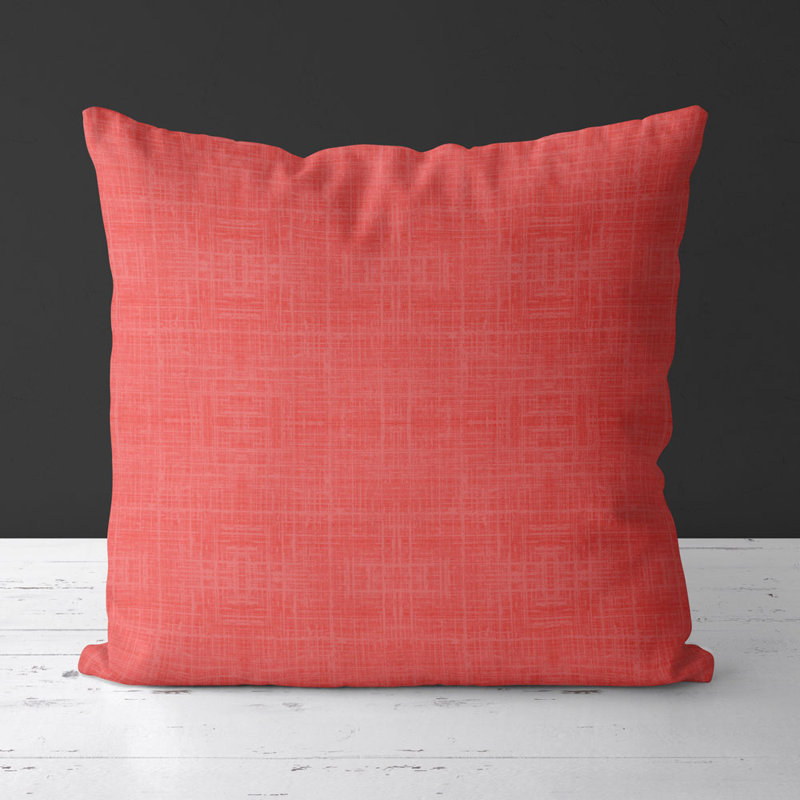 Housse de coussin carré et insert, Corail