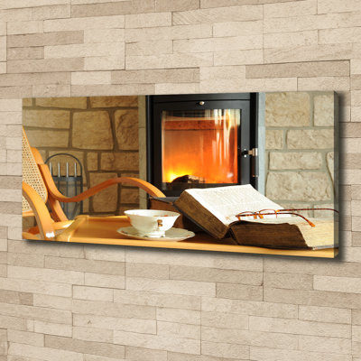 Fireplace - Wrapped Canvas Print