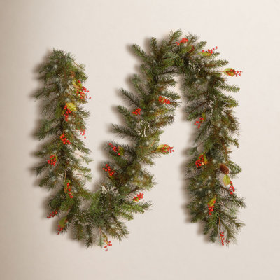 108" Frosted Pre-Lit Pine Garland