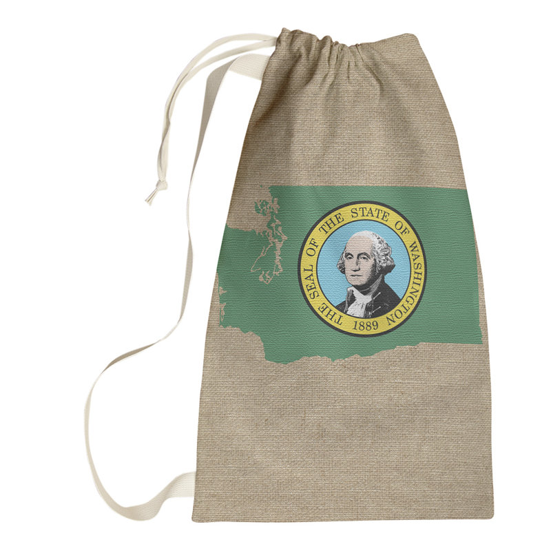 Sac à linge united states flag, Beige / vert, Petit H 64 po x l 20 po x P 1,5 po, Washington