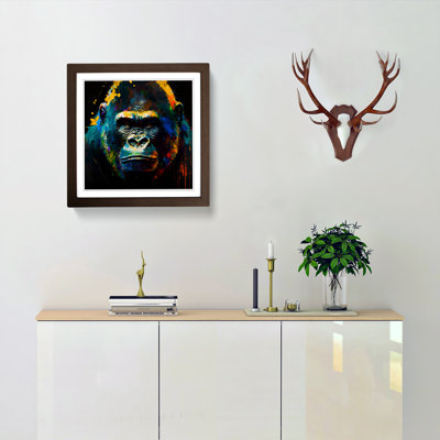 Gorilla Palette Knife - Single Picture Frame Print on Wood
