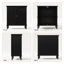 Buffet 34,5 "en placage de bois massif rétro avec tablettes réglables, noir-583868635
