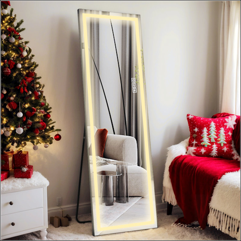 LED Mirror Full Length Mirror With Lights Wide Standing Tall Full Size Mirror For Bedroom Giant Full Body Mirror Large Floor Mirror With Lights Stand Up Dressing Big Lighted Mirror