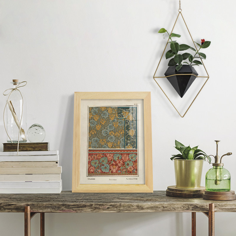 Nouveau Decorative I, reproduction d'art encadrée, H 11 po x l 9 po x P 1 po, Naturel