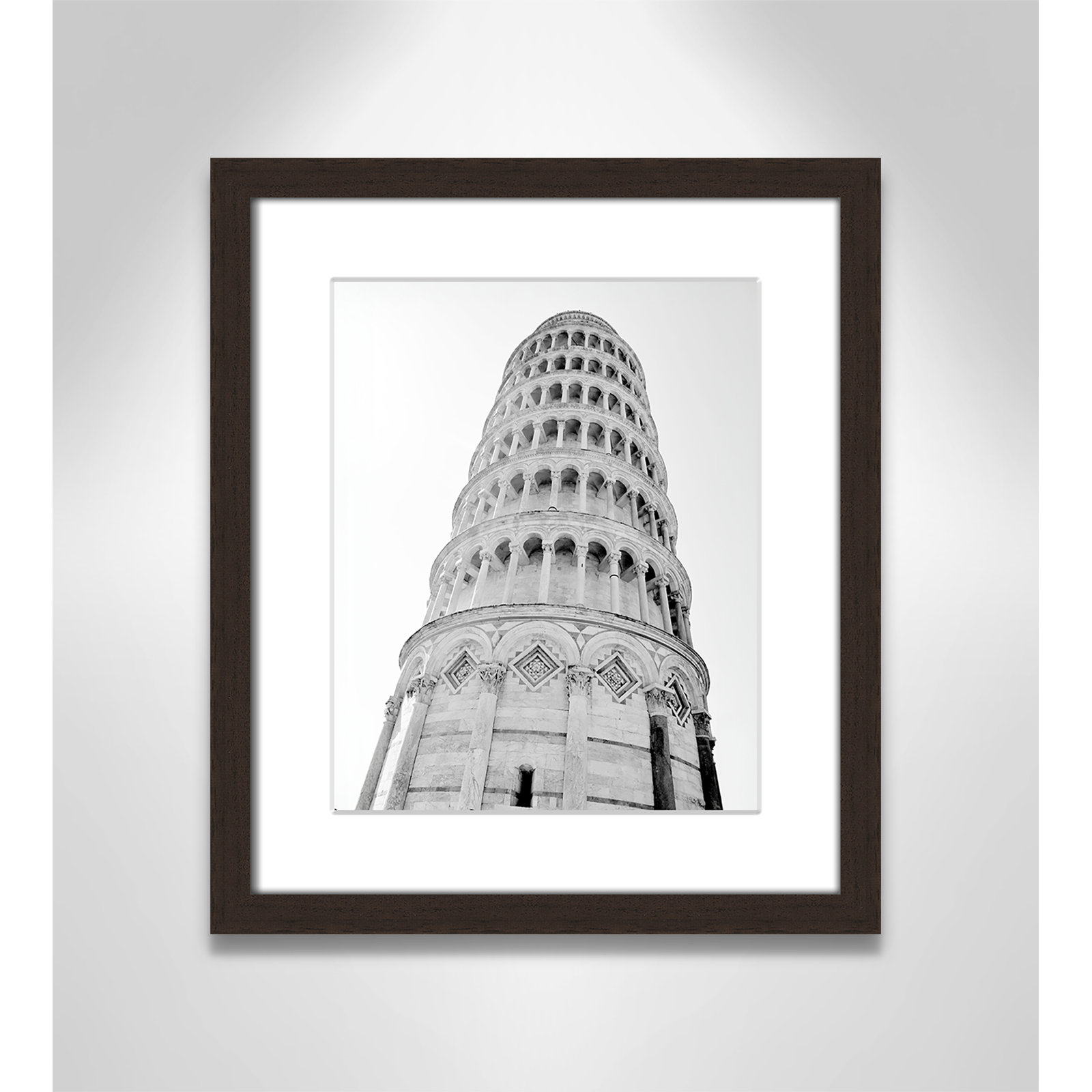Iconic City Collection "Pisa" Print by Natalie Carpentieri, Walnut Single Picture Frame, Yes, 15" H x 13" W x 1.25" D