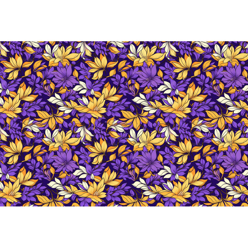 Machine Printed Comforter, Twin Comforter, Purple/Yellow Floral