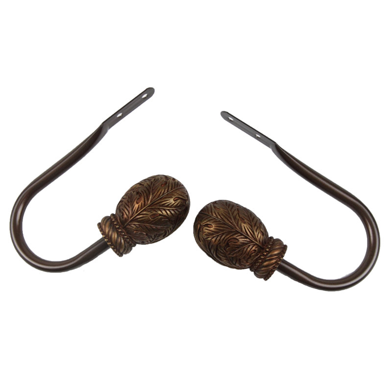 Cocoa Brass Finish Metal and Resin Window Holdback Pair