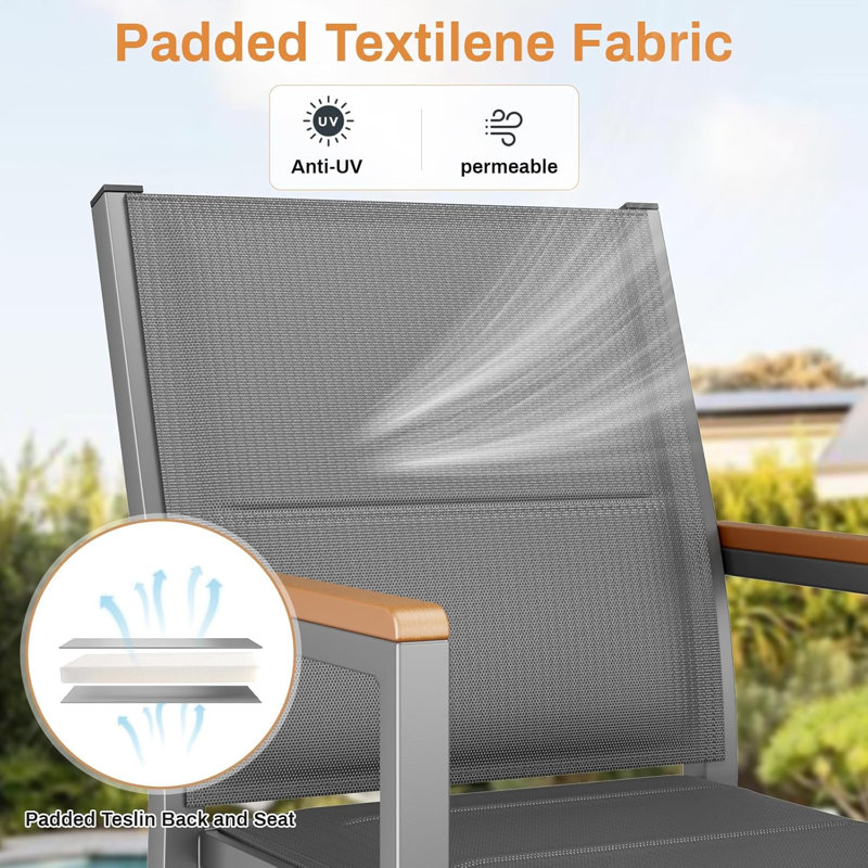 Stackable Outdoor Patio Dining Armchair, Grey