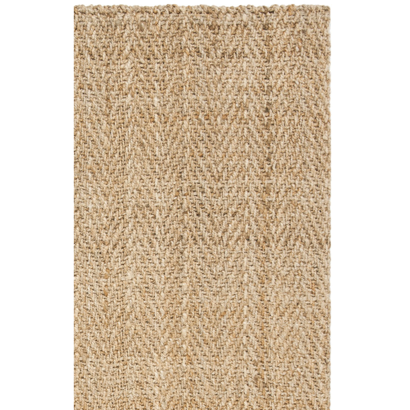 Tapis de couleur naturelle en fibres naturelles de jute Garette, Rectangle 3 pi x 5 pi