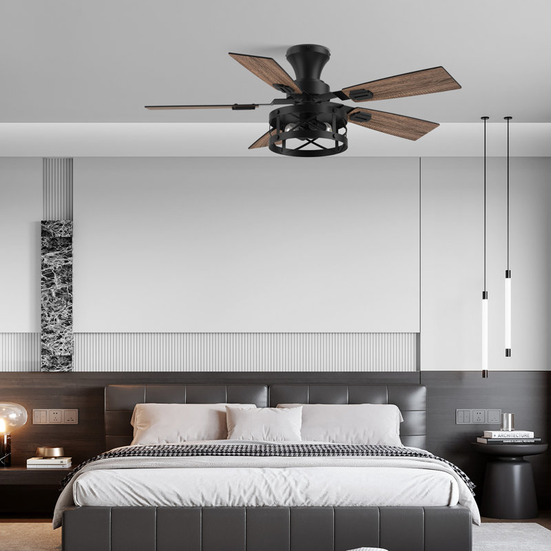 42 po Ventilateurs en cage Smart Farmhouse avec kit d'éclairage à DEL pour l'intérieur et l'extérieur, commande silencieuse par télécommande, Alexa, Google, voix, Wi-Fi, application