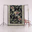 Tapis noir et beige multicolore à motif floral rose-619233389