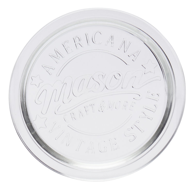 Clear Glass 7 Piece Coaster Set with Metal Holder