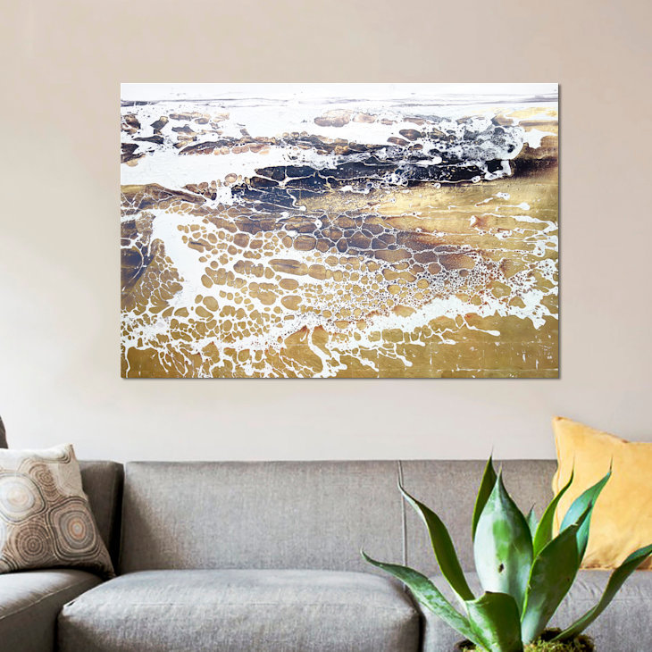 « english gold ix », reproduction d’impression sur toile, H 26 po x l 40 po x P 1,5 po, Toile tendue, Pas de tapis