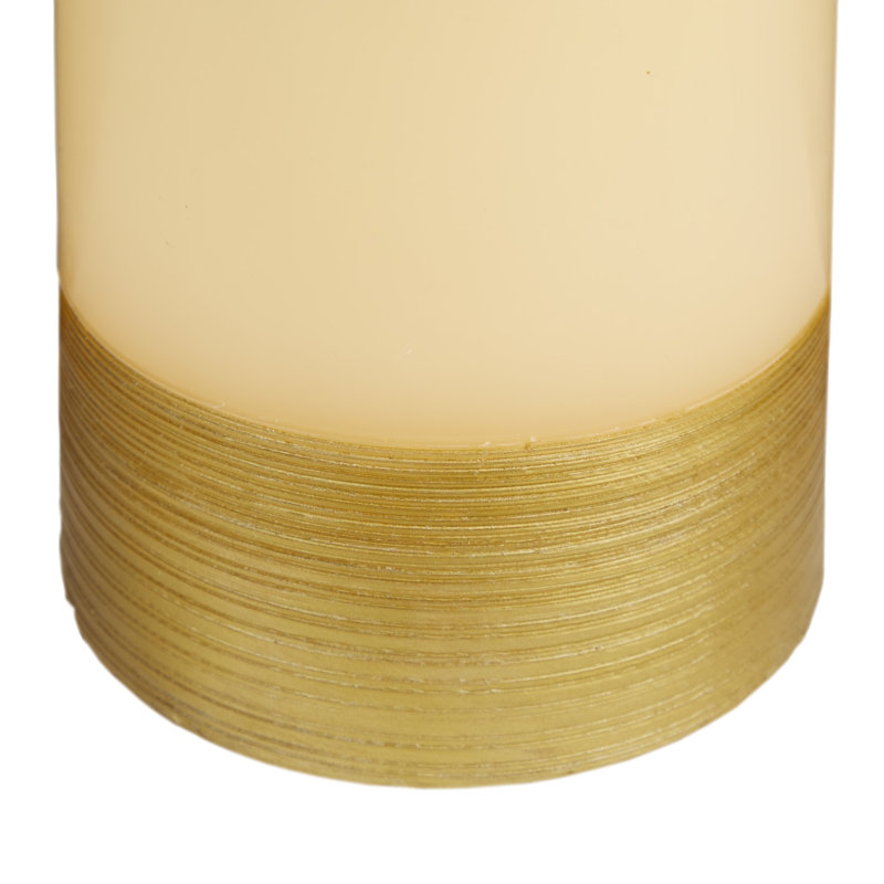 Bougie sans flamme traditionnelle sans parfum, H 8 po x l 6 po x P 6 po, Or