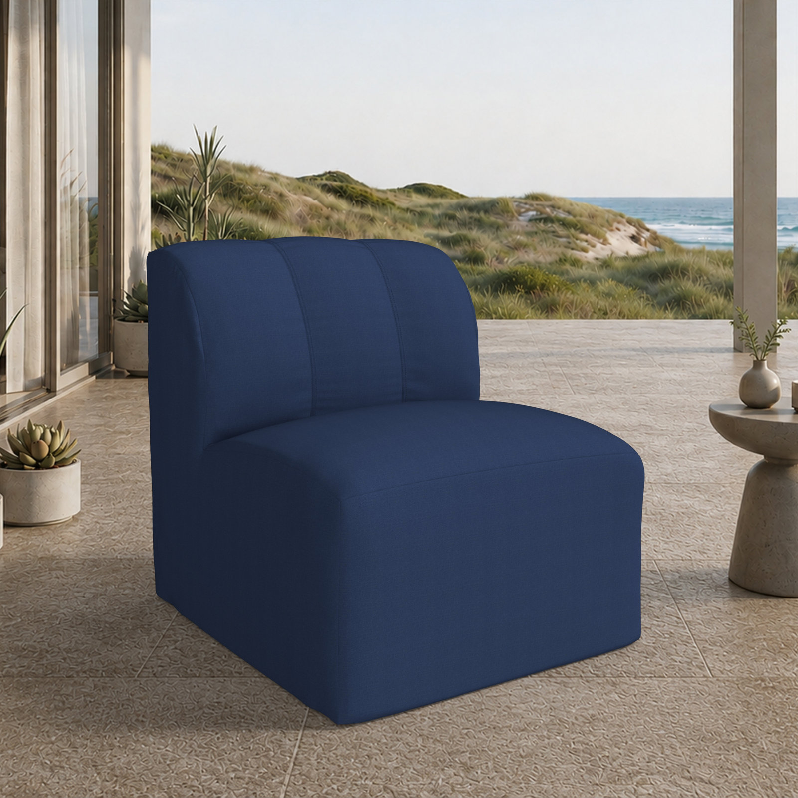Praia Sunbrella® Patio Lounge Chair, Sunbrella® Canvas Navy