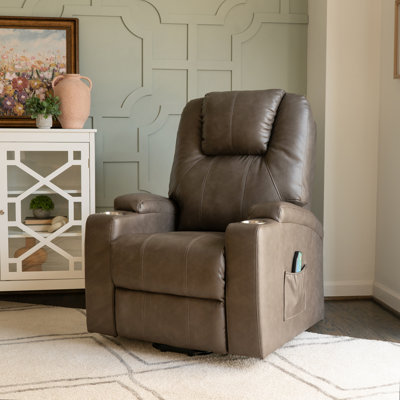Annazette Faux Leather Power Lift Assist Recliner