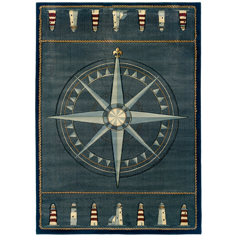 Tapis gris anthracite / beige / rouge foncé à motif géométrique avec boussole Londono, Rectangle 1 pi 10 po x 3 pi