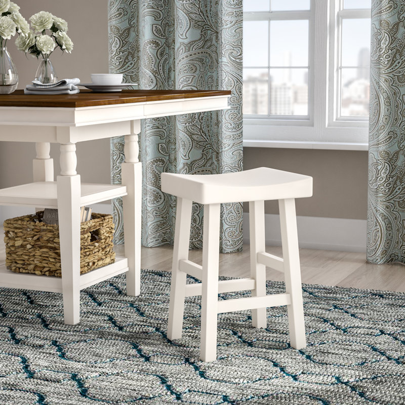 Christensen Solid Wood Counter Stool, Antique White