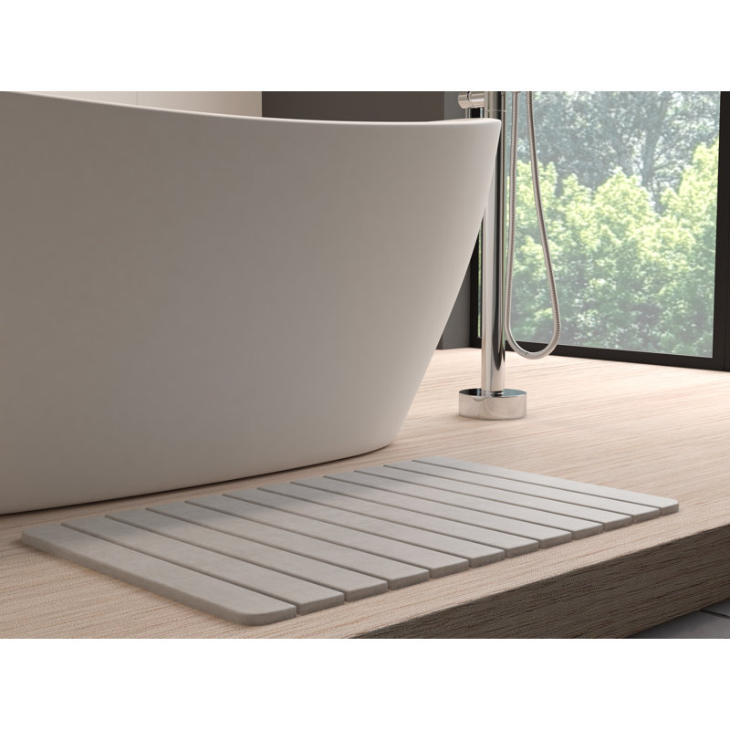 Tapis de bain en pierre Diatomite à séchage rapide - 34 po x 21 po (grand), Gris