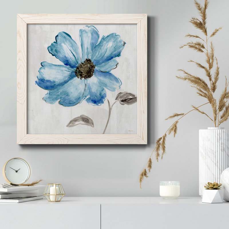 Weather III - Peinture sur toile encadrée, H 31,5 po x l 31,5 po x P 1,5 po, Cadre blanc