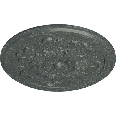 Endurathane Legacy Acanthus Ceiling Medallion, 12 3/4"OD x 7/8"P (Fits Canopies up to 3 1/2"), Hand-Painted Athenian Green Crackle Finish