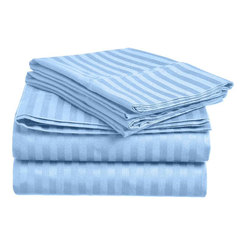 Ensemble de draps Matiah, Ensemble de draps pour lit simple TG + un drap-hou, Bleu