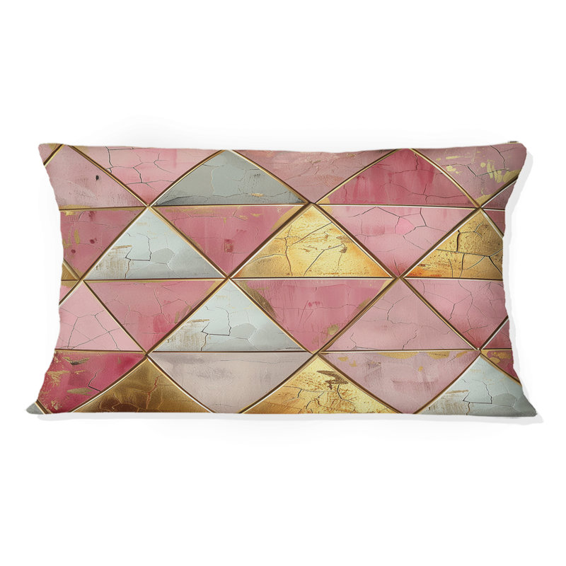 Coussin lombaire rose Midcentury Triangle I - Mid-Century