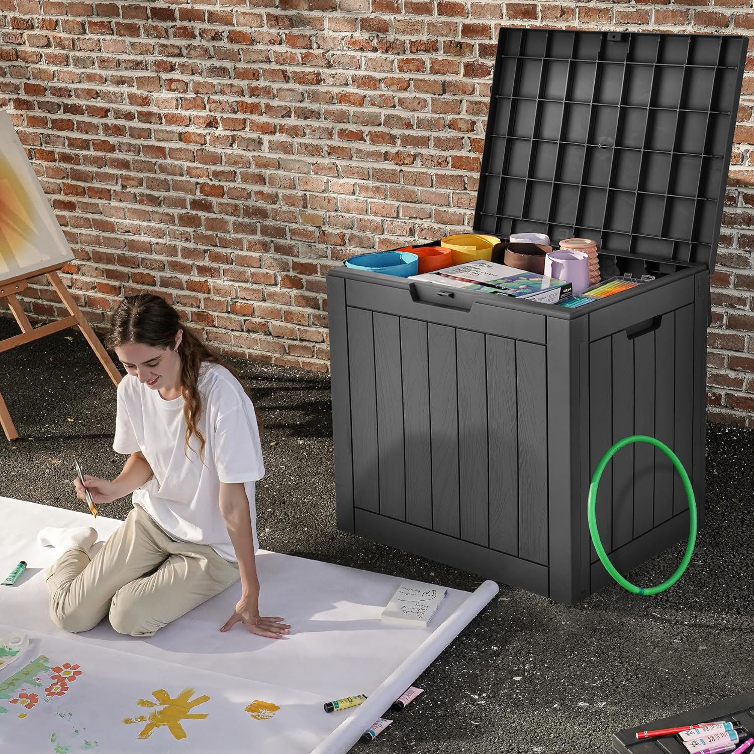 WORACO Black 30 Gallon Outdoor Resin Deck Box & Reviews Wayfair Canada