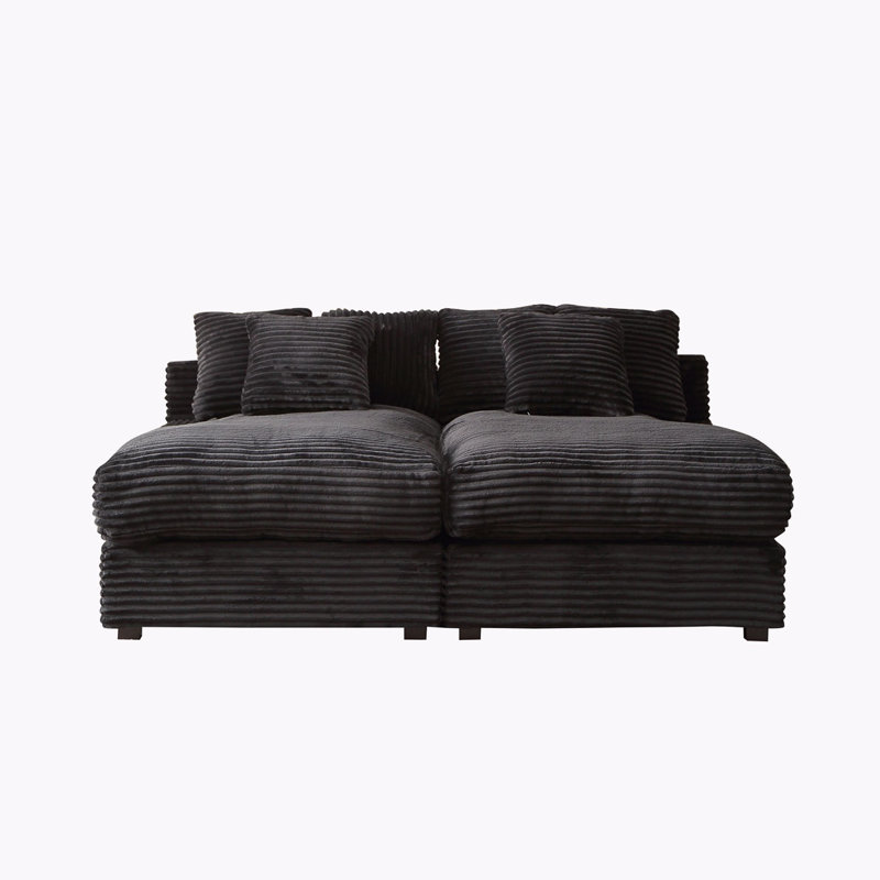 Lit de repos Sleeper, Velours côtelé noir