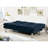 Navy Microfiber Contemporary Futon Converting To Bed, 2 - Seat, Made, Extra Support Leg, Lightweight Seat Bed With 67"L X 28"W 31"H