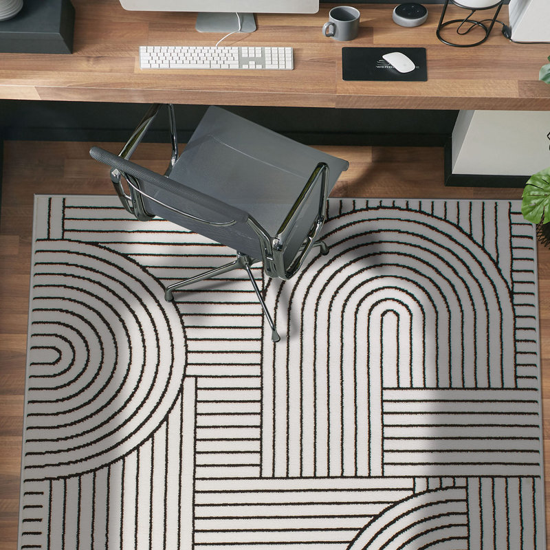 Contemporary Stripe Arch Design Area Rug, Rectangle 7'10" x 10'