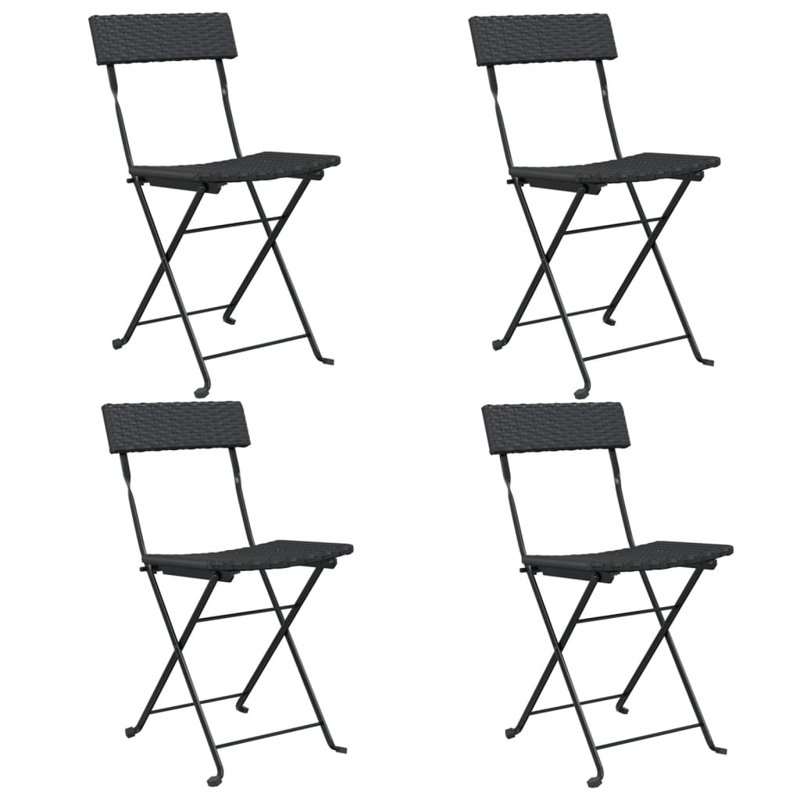 Annecliffe Folding Patio Dining Side Chair, Black