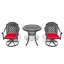 Ensemble de salle à manger 5 pièces en aluminium coulé résistant aux intempéries, comprenant 4 chaises pivotantes et une table ronde de 30,71 po avec cadre-1317325126