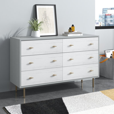 Commode double 6 tiroirs l 56 po Cricklade