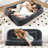 [NEW ARRIVED] [VIDEO PROVIDED] Double human dog bed,Lazy sofa ,Loveseat,Fits You & Pets,Extra Large Floor Couch,Can sit or lie down,2-in-1,5 Adjustable Position, Plump Pillow,2 Seat,Chenille,Dark Gray-1903854647