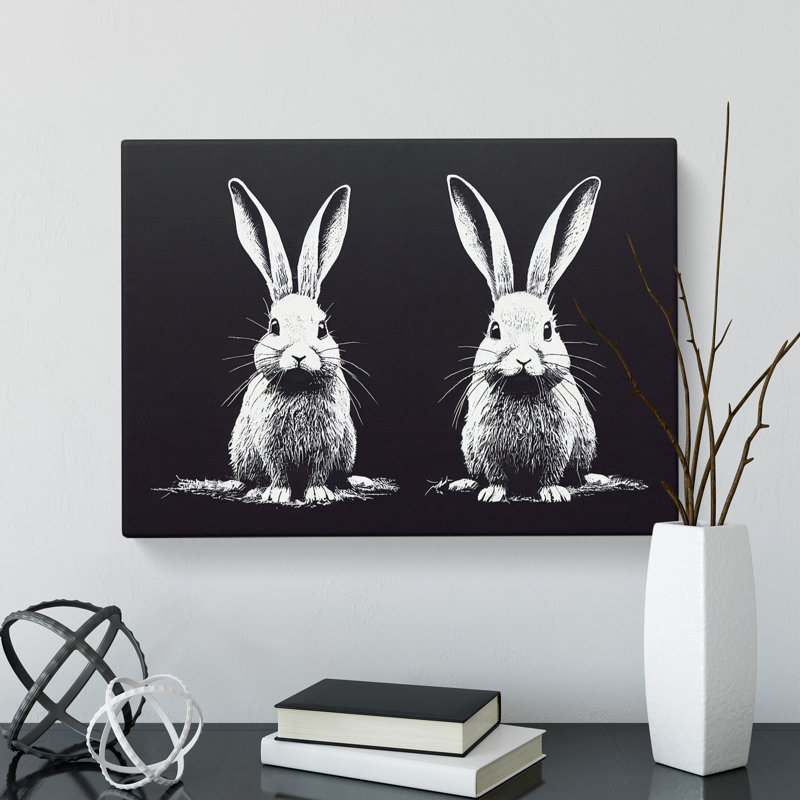 Two Rabbits Vol.2 - Wrapped Canvas Print, 35cm H x 50cm W x 3cm D