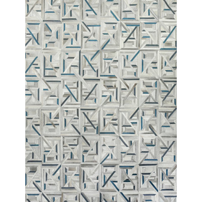 Natural Hide Cowhide Geometric Area Rug