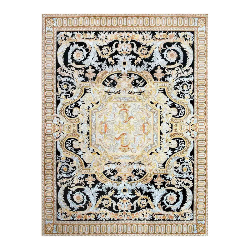 Tapis décoratif multicolore lavable à la machine à motif floral rétro multicolore de la collection Barcelona